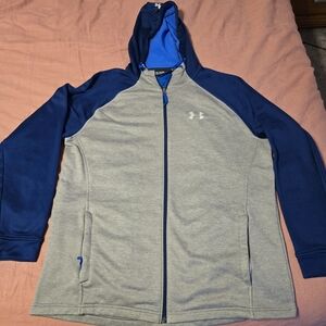 Under Armour Men's Blue and Gray Zip-Up Hoodie